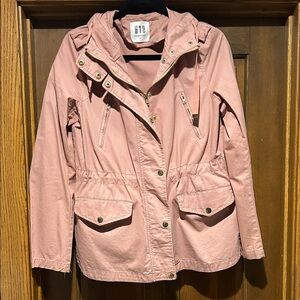 Women's Pink Hooded Utility Jacket